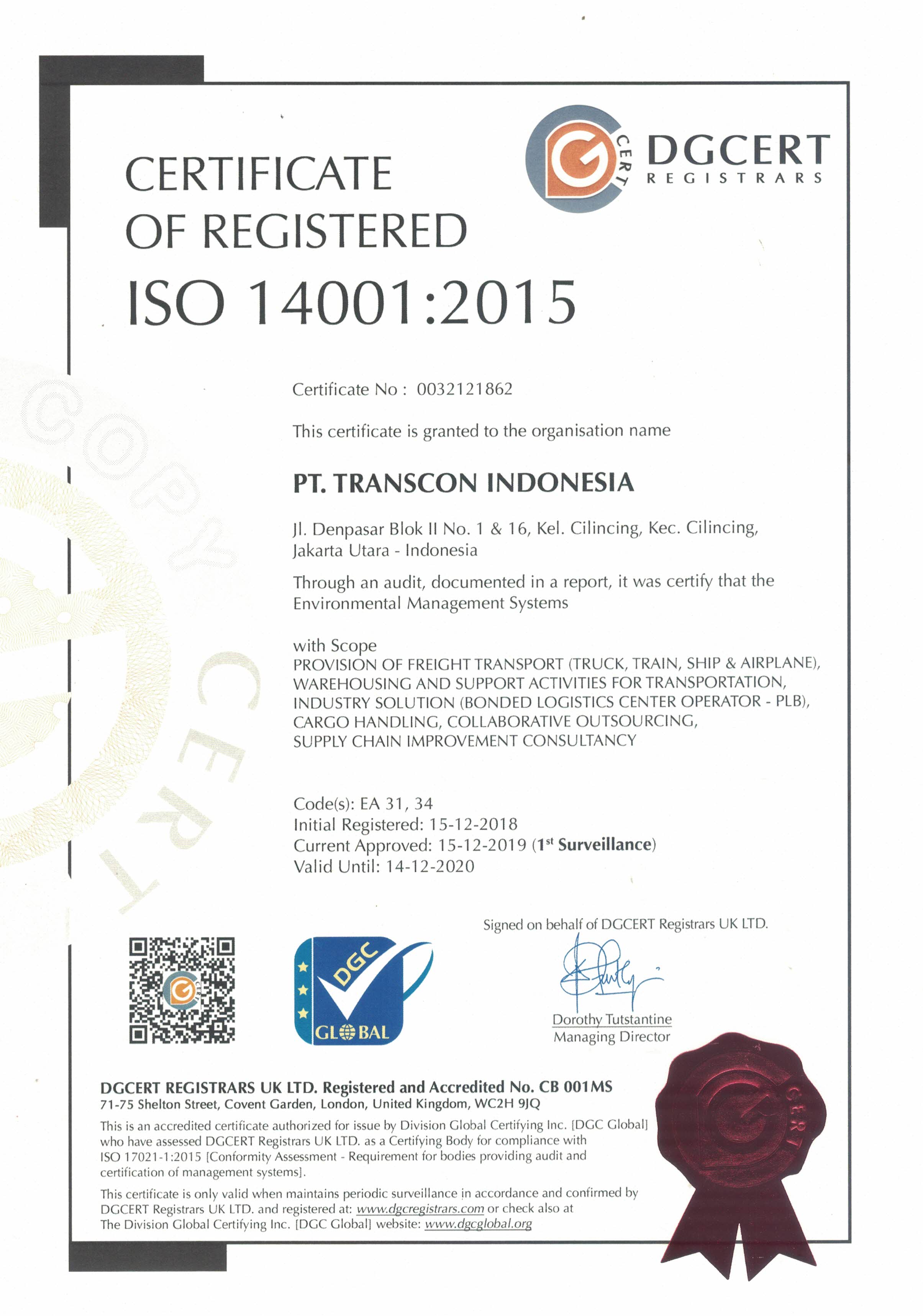 Sertifikasi ISO 14001:2015