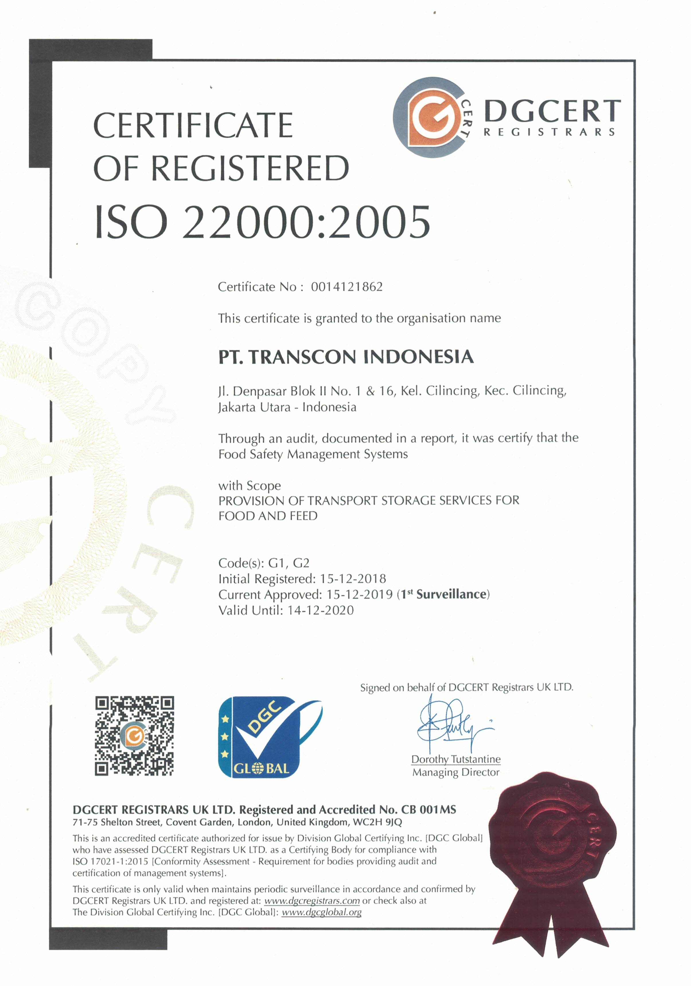 Sertifikasi ISO 22000:2005